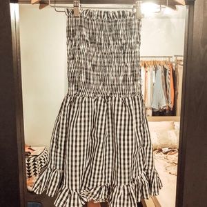 Gingham black and white onesie